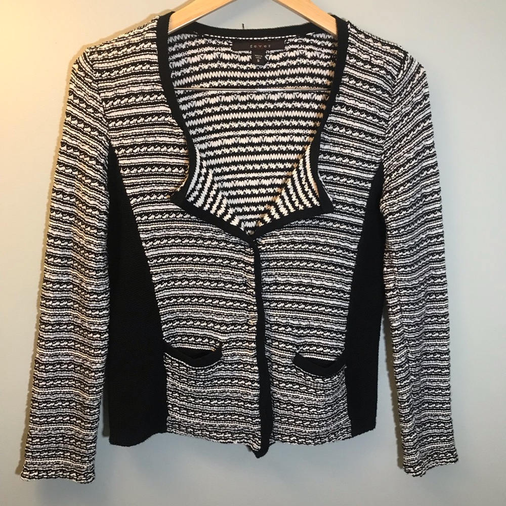 Woven Black/White Jacket By Fever